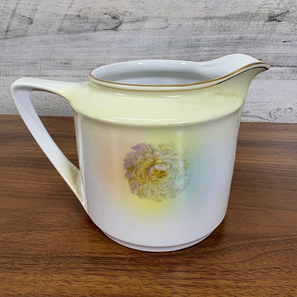 KAHLA Bavaria Germany Creamer Pitcher Floral Motif 1970's  Vintage Hand Painted‎